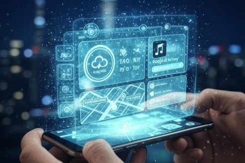 Holographic display technology concept